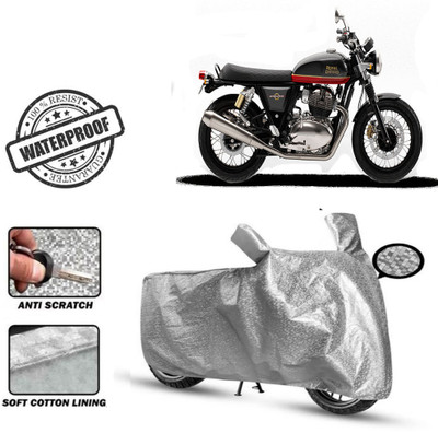Autoinnovation Waterproof Two Wheeler Cover for Royal Enfield(Interceptor 650, Silver)