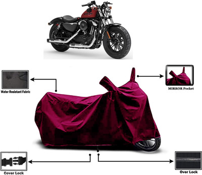 Amexride Two Wheeler Cover for Harley Davidson(Forty Eight, Maroon)