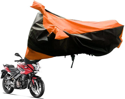 Mdstar Waterproof Two Wheeler Cover for Bajaj(Pulsar, Black, Orange)