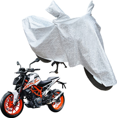 RiderShine Waterproof Two Wheeler Cover for KTM(Duke 390 ABS, Silver)
