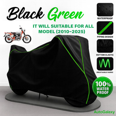 AutoGalaxy Waterproof Two Wheeler Cover for Royal Enfield(Bullet Trials 500, Black)
