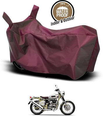 SEBONGO Waterproof Two Wheeler Cover for Royal Enfield(Bullet Trials 500, Maroon)