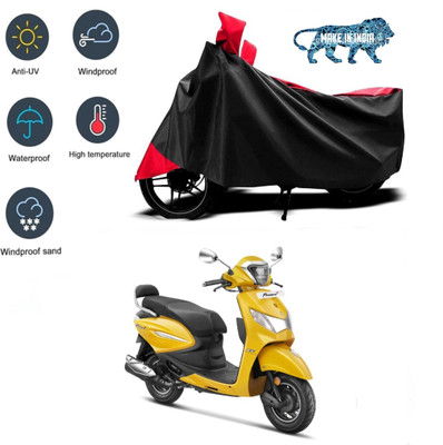 smwzxyu Waterproof Two Wheeler Cover for Hero(Pleasure, Red, Black)