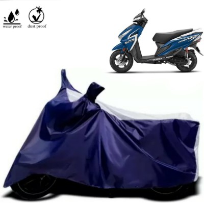 ma collections Waterproof Two Wheeler Cover for Honda(Grazia, Blue, White)