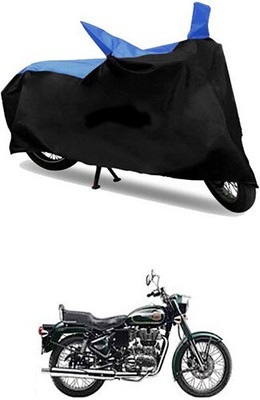 Mdstar Waterproof Two Wheeler Cover for Royal Enfield(Blue, Black)