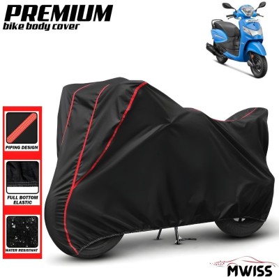 Mwiss Waterproof Two Wheeler Cover for Hero(Pleasure, Black, Red)