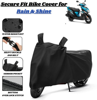 Delphinium Waterproof Two Wheeler Cover for Yamaha(RayZR 125, Black)