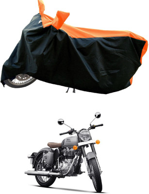 Mdstar Waterproof Two Wheeler Cover for Royal Enfield(Classic Gunmetal BS6, Orange)