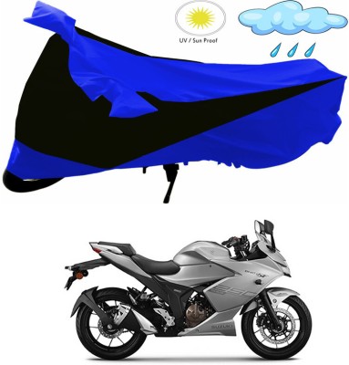 Ascension Two Wheeler Cover for Suzuki(Gixxer SF 250, Black, Blue)