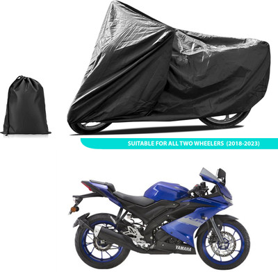 GOSHIV-car and bike accessories Two Wheeler Cover for Yamaha(YZF R15 V3 BS6, Black, Blue)