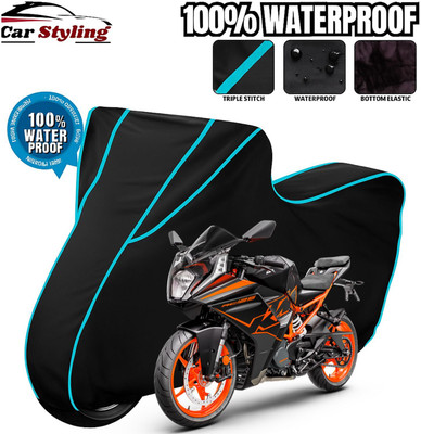 Car Styling Waterproof Two Wheeler Cover for KTM(RC125, Black, Blue)