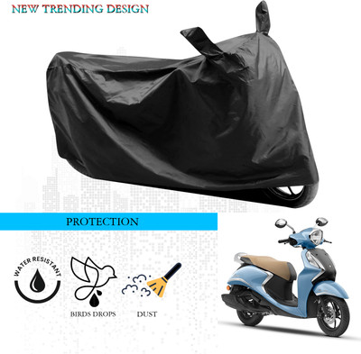 ANTHUB Waterproof Two Wheeler Cover for Yamaha(Fascino 125, Black)
