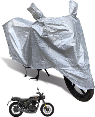 Auto Hub Waterproof Two Wheeler Cover for Royal Enfield(Hunter 350, Silver)