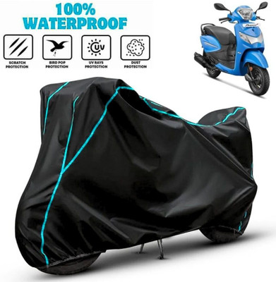 favy Waterproof Two Wheeler Cover for Hero(Pleasure, Black, Blue)
