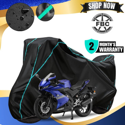 AutoGalaxy Waterproof Two Wheeler Cover for Yamaha(R15S, Black, Blue)