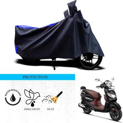 ANTHUB Waterproof Two Wheeler Cover for Hero(Pleasure Plus, Black, Blue)