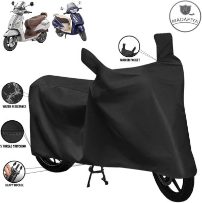 MADAFIYA Waterproof Two Wheeler Cover for TVS(Jupiter classic, Black)