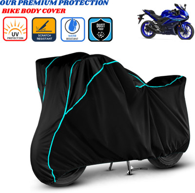 Delphinium Waterproof Two Wheeler Cover for Yamaha(YZF R3, Black)