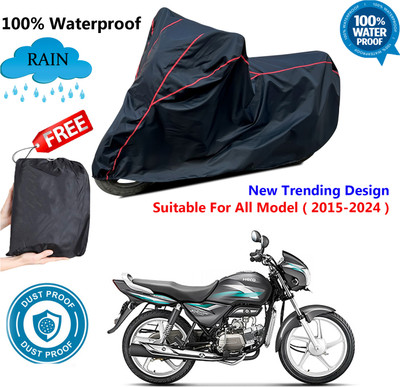 AutoGalaxy Waterproof Two Wheeler Cover for Hero(Splendor PRO, Black, Red)