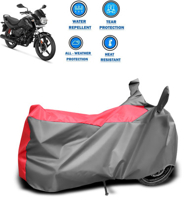DeepShakshi AUTOMOTIVE Two Wheeler Cover for Hero(Passion Plus, Red, Grey)