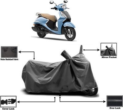 Amexride Two Wheeler Cover for Yamaha(Fascino 125 BS6, Grey)