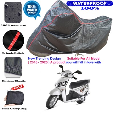 AutoGalaxy Waterproof Two Wheeler Cover for Mahindra(Gusto, Black, Red)