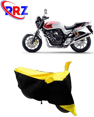 RRZ Waterproof Two Wheeler Cover for Honda(CB 400, Black, Yellow)