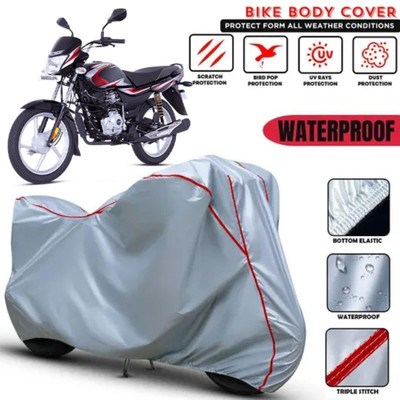 Shiv Kanha Waterproof Two Wheeler Cover for Bajaj(Platina, Silver)