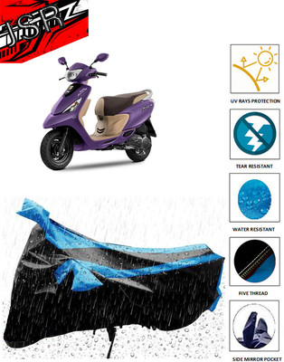 J S R Waterproof Two Wheeler Cover for TVS(Zest 110, Blue)