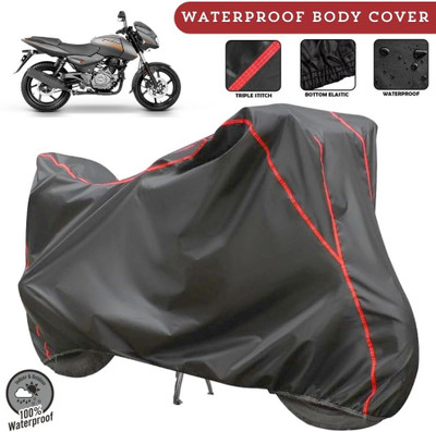 MADAFIYA Two Wheeler Cover for Bajaj(Pulsar 180 DTS-i, Grey, Red)
