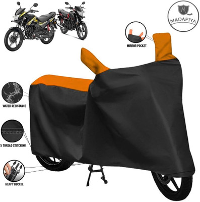 ZAQE Waterproof Two Wheeler Cover for Honda(SP 125, Black, Orange)