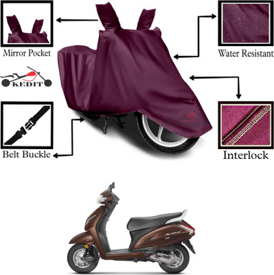 KEDIT Two Wheeler Cover for Honda(Activa 4G, Maroon)