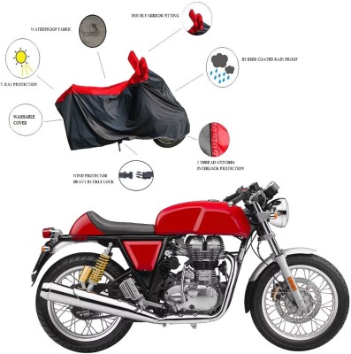 RiderShine Two Wheeler Cover for Royal Enfield(Continental GT, Black, Red)