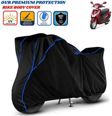Delphinium Waterproof Two Wheeler Cover for Hero(Destini 125, Black, Blue)