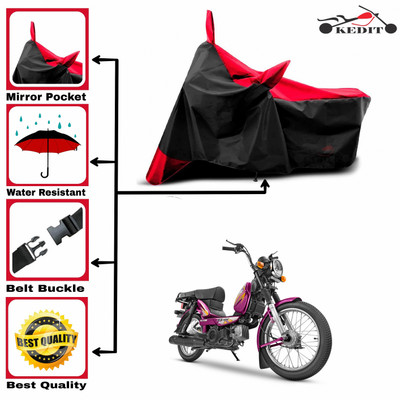 KEDIT Two Wheeler Cover for TVS(XL 100, Red, Black)