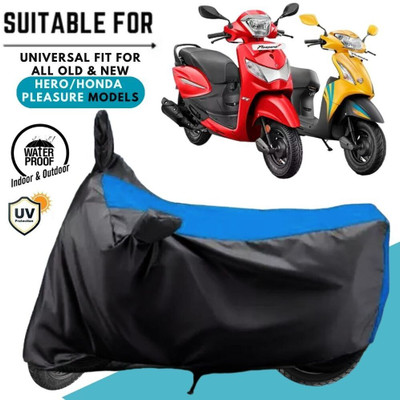 MADAFIYA Waterproof Two Wheeler Cover for Hero(Pleasure, Black, Blue)