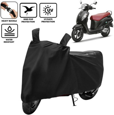 smwzxyu Waterproof Two Wheeler Cover for Suzuki(Access 125, Black)