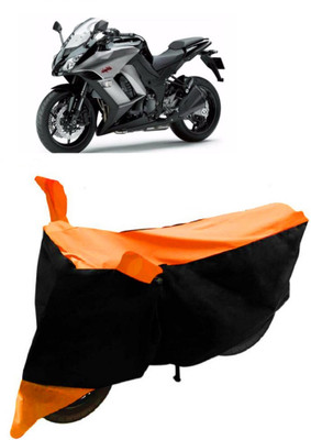 NEXTON Waterproof Two Wheeler Cover for Kawasaki(Ninja 1000, Orange, Black)