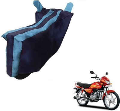 MMSSTAR Waterproof Two Wheeler Cover for Hero(CD deluxe, Black, Blue)