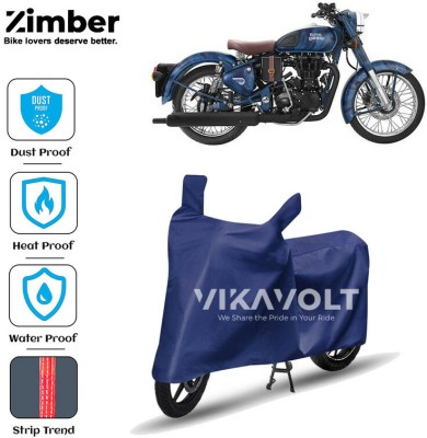 ZIMBER Waterproof Two Wheeler Cover for Royal Enfield(Classic 350, Blue)