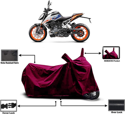 Amexride Two Wheeler Cover for KTM(125 Duke, Maroon)