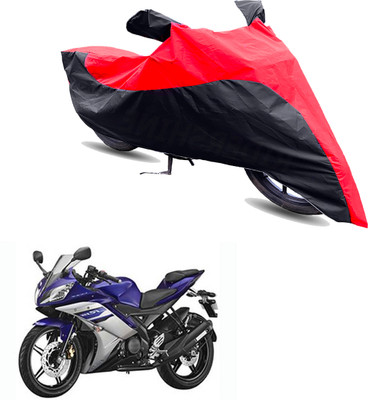 Motodreka Two Wheeler Cover for Yamaha(R15, Red, Black)