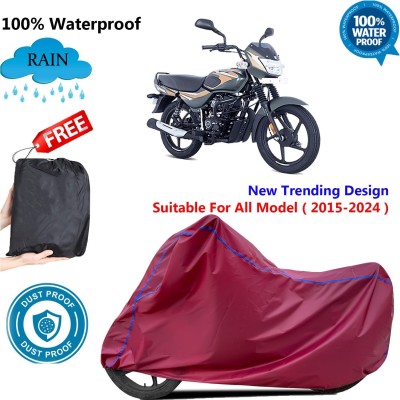 AUTOCAD Waterproof Two Wheeler Cover for Bajaj(CT 100, Maroon)