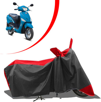 SEBONGO Waterproof Two Wheeler Cover for Hero(Electric Optima, Black, Red)