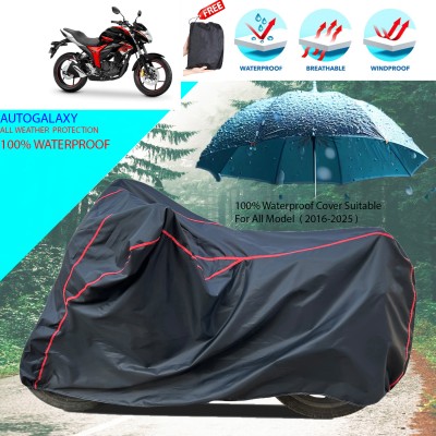 AutoGalaxy Waterproof Two Wheeler Cover for Suzuki(Gixxer, Black)