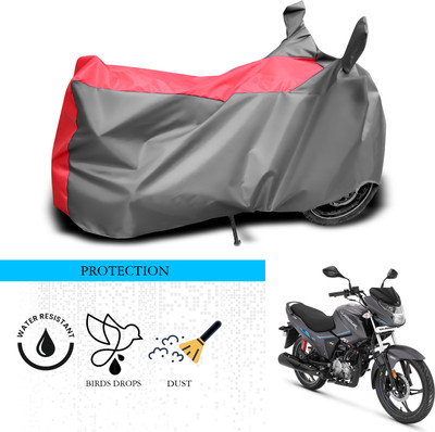 ANTHUB Waterproof Two Wheeler Cover for Hero(New Glamour, Grey, Red)