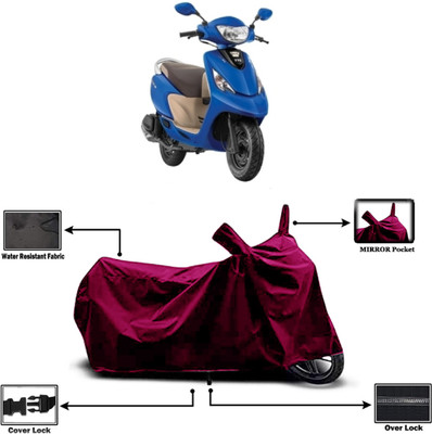 Amexride Two Wheeler Cover for TVS(Scooty Zest 110 BS6, Maroon)