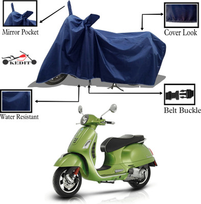 KEDIT Two Wheeler Cover for Vespa(ZX 125, Blue)