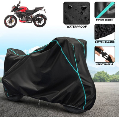 AutoGalaxy Waterproof Two Wheeler Cover for Bajaj(Pulsar 180NS, Black, Blue)