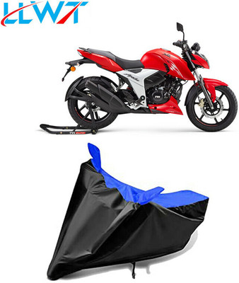 DeepShakshi AUTOMOTIVE Waterproof Two Wheeler Cover for TVS(Apache RTR 160 4V, Black, Blue)